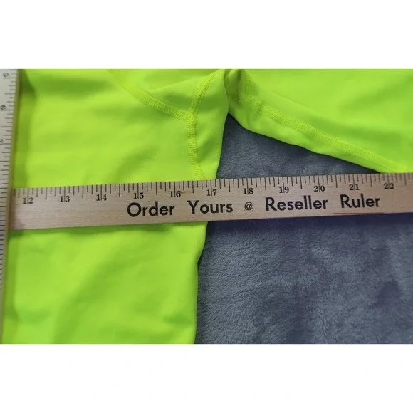 Nike Pro Dri Fit Neon Yellow 1/4 Zip Pullover Women's Size M Running Run - Picture 6 of 7